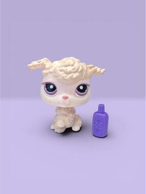 Littlest Pet Shop Poodle Dog #390 LPS With Shampoo Accessory